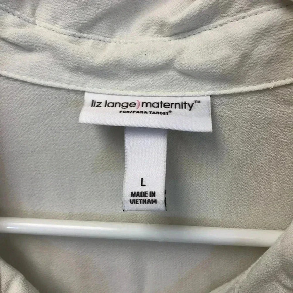 5/$20 LIZ LANGE maternity button down cream tunic - Picture 3 of 5